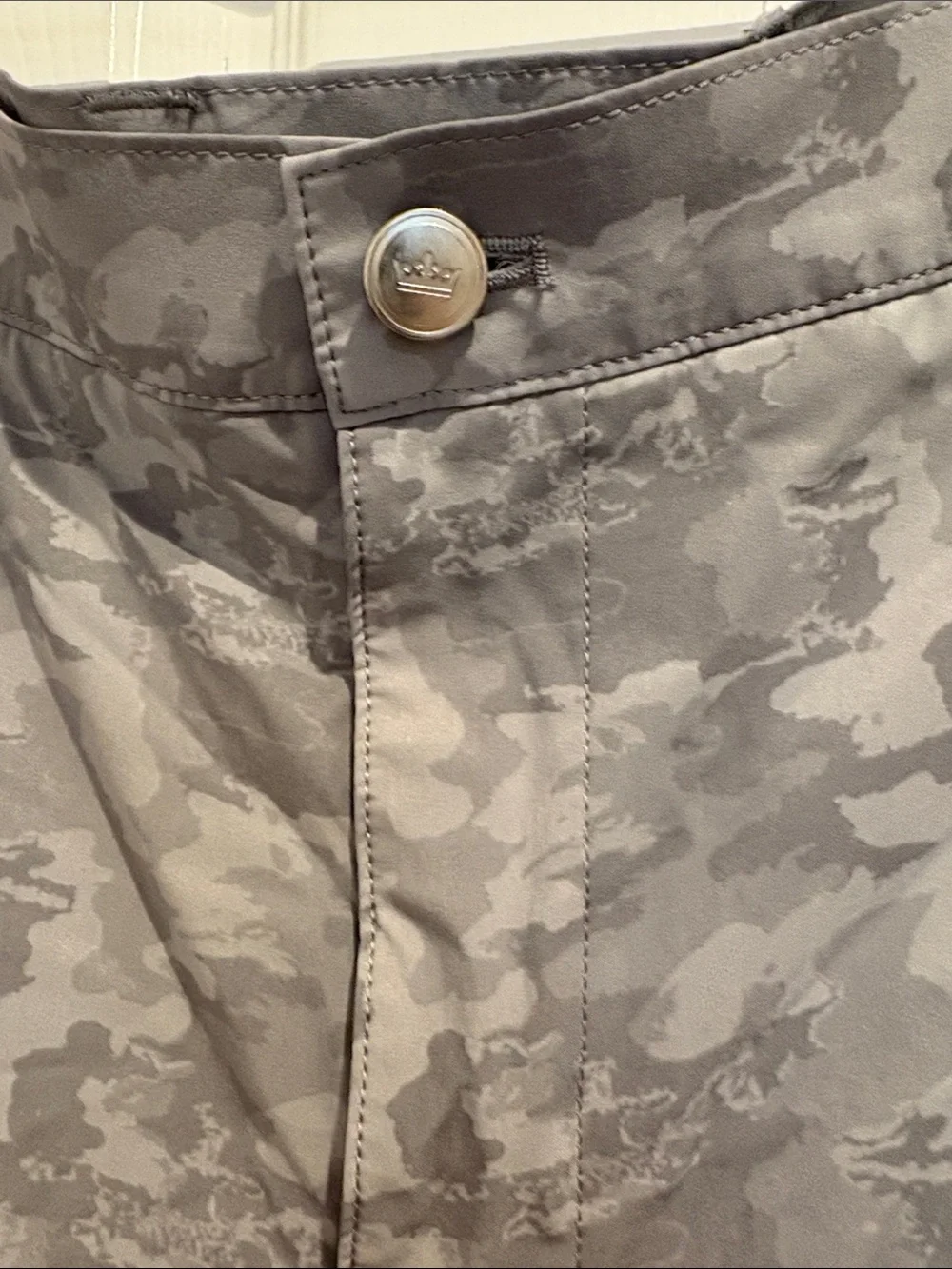 Peter Millar Gray subtle Camo Flat-Front Performance Shorts